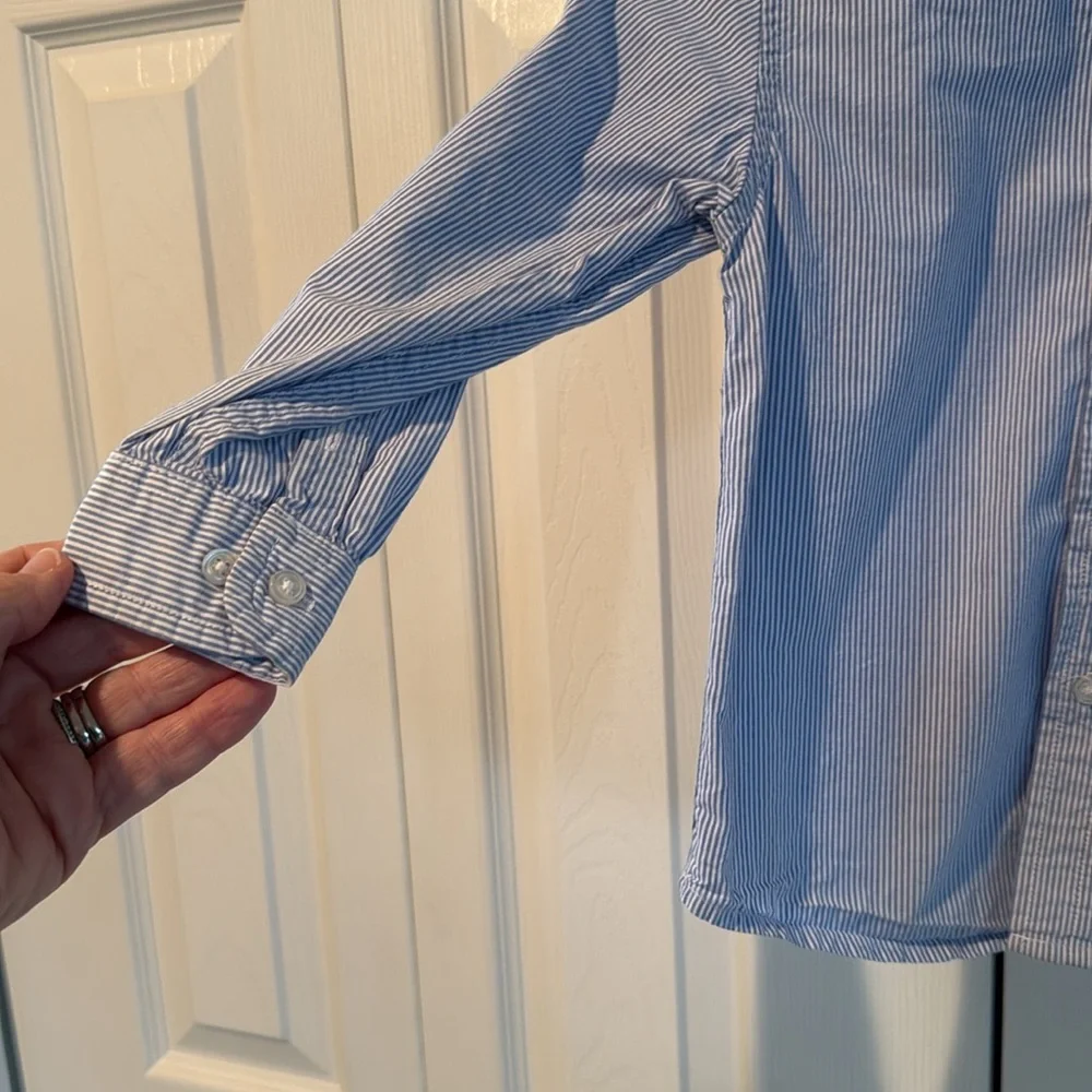 Gently Worn The Children's Place Boy's BluePinstripe Oxford Button Down Shirt-3T